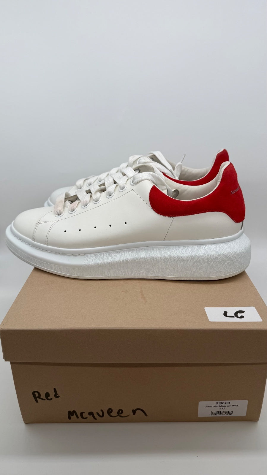 McQueen Oversized White Red Sneakers Men’s EU 43.5 No Box