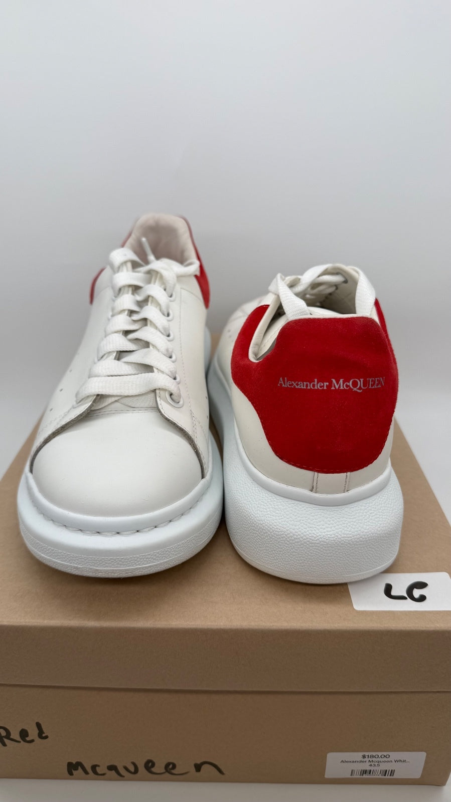 McQueen Oversized White Red Sneakers Men’s EU 43.5 No Box