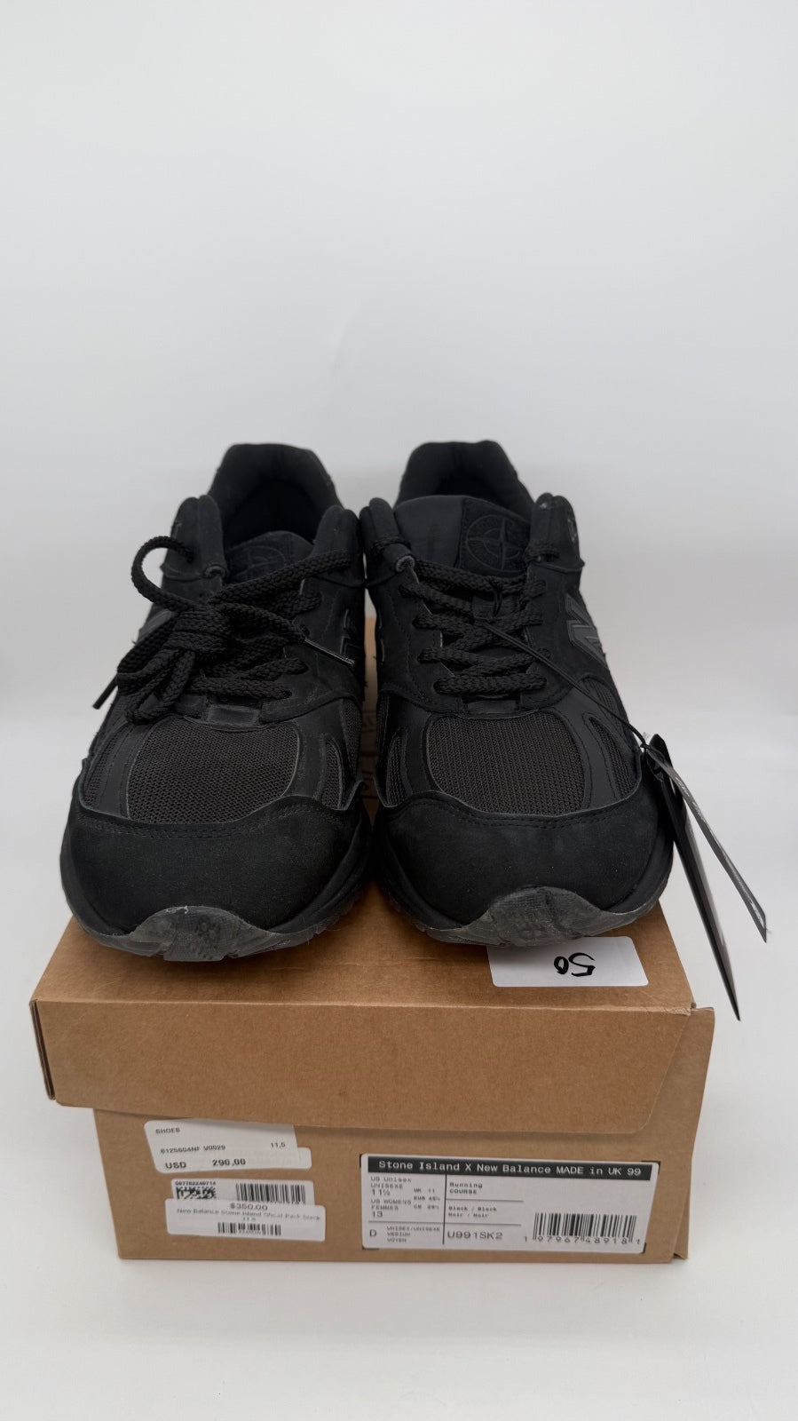 Stone Island NB 991v2 Black U991SK2 Men 11.5 Made UK